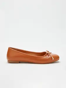 DOROTHY PERKINS Women Tan Brown Solid Ballerinas with Bows Flats