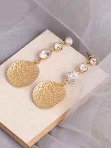 SOHI Women Gold-Toned Contemporary Drop Earrings