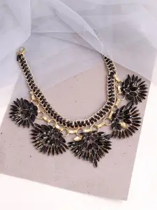 SOHI Women Gold-Toned & Black Gold-Plated Necklace