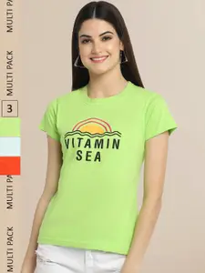 Fabflee Women Multicoloured 3 T-shirt