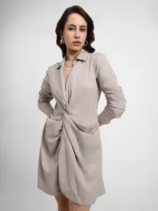 FOREVER 21 Grey Shirt Mini Cotton Dress