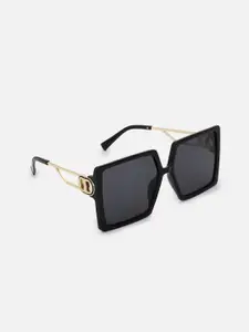 FOREVER 21 Women Black Lens & Black Square Sunglasses