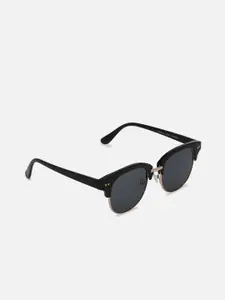 FOREVER 21 Women Grey Lens & Black Round Sunglasses 45420002