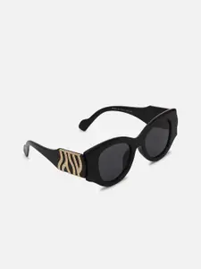 FOREVER 21 Women Black Lens & Black Cateye Sunglasses