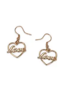 FOREVER 21 Gold-Toned Heart Shaped Drop Earrings