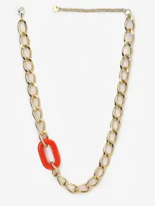 FOREVER 21 Women Gold-Toned & Red Necklace