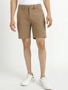 United Colors of Benetton Men Rust Solid Slim Fit Shorts