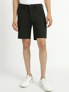 United Colors of Benetton Men Black Solid Slim Fit Shorts