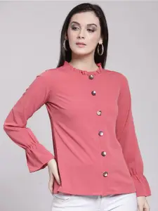 plusS Pink Shirt Style Top