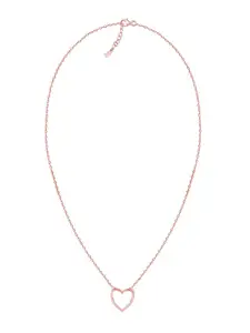 GIVA Women 925 Sterling Silver & Rose Gold-Plated Pendant With Chain