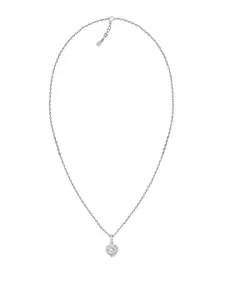 GIVA White & 925 Sterling Silver Rhodium-Plated CZ-Studded Pendant With Chain
