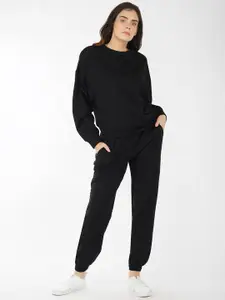 THE CLOTHING FACTORY Round Neck Pullover Cotton Sweatshirt