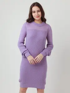 Zink London Purple Striped Ethnic Bodycon Dress
