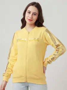 Zink London Women Yellow Solid Sweatshirt
