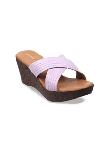 Mochi Purple Wedge Sandals