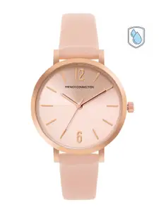 French Connection Women Pink Dial & Pink Leather Straps Analogue Watch FC007C