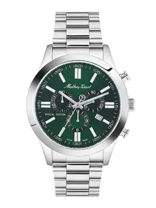 Mathey-Tissot Swiss Made Men Green Brass Dial & Silver Toned Chronograph Watch H455CHVE