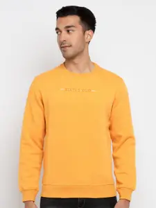 Status Quo Men Mustard Yellow Cotton Sweatshirt