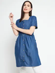 Ruhaans Blue A-Line Dress
