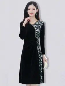 JC Collection Women Black Fit And Flare Dress