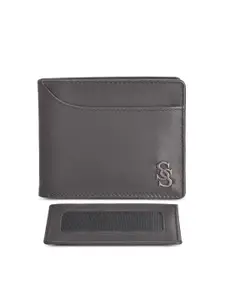 Second SKIN Men Brown Solid Two-Fold Genuine Leather Wallet