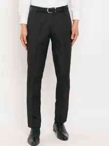 VEI SASTRE Men Black Smart Slim Fit Trousers