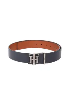 Tommy Hilfiger Men Navy Blue Reversible Leather Belt