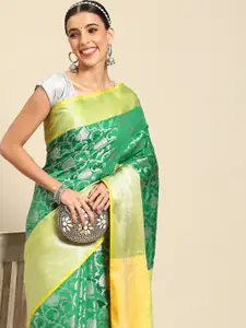 Silk Land Floral Zari Art Silk Banarasi Saree