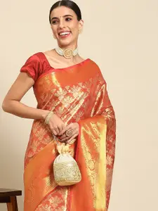 Silk Land Floral Zari Art Silk Kanjeevaram Saree