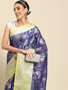 Silk Land Floral Zari Art Silk Banarasi Saree