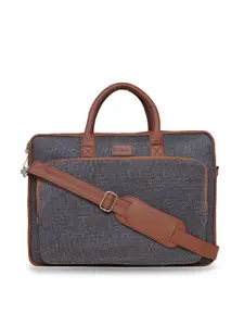 ZOUK Adults Black & Brown Geometric Print Laptop Bag