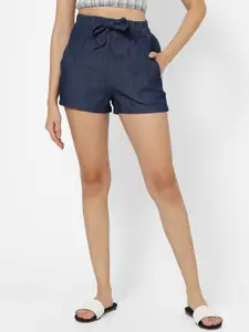 VASTRADO Women Navy Blue Denim Shorts