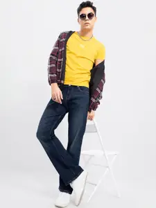 Snitch Men Blue Straight Fit Light Fade Stretchable Jeans