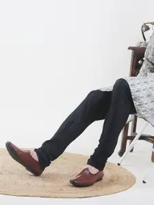 FAUSTO Men Tan Textured PU Lightweight Mojaris