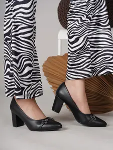 DressBerry Black Block Pumps Heels