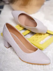 DressBerry Purple Block Pumps Heels