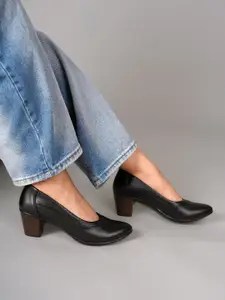 DressBerry Black Block Pumps Heels