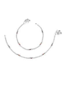 AanyaCentric Women Silver-Plated Beaded Anklet