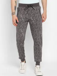 Allen Cooper Men Grey Printed Antimicrobial Joggers