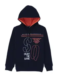 Status Quo Boys Navy Blue Printed Sweatshirt