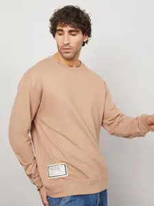 Styli Applique Detail Cotton Boxy Fit Sweatshirt