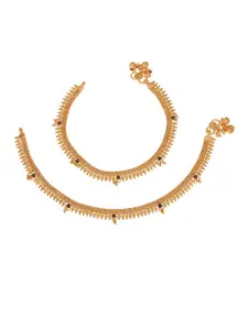 AanyaCentric Gold-Plated & Beaded Anklets