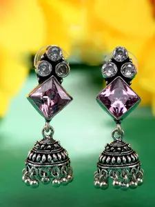 Saraf RS Jewellery Pink Classic Jhumkas Earrings