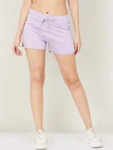 Kappa Women Purple Sports Cotton Shorts