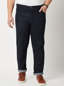 ZUSH Men Plus Size Navy Blue Stretchable Cotton Jeans