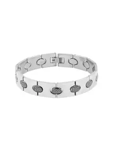 ZIVOM Men Silver-Toned Silver-Plated Link Bracelet