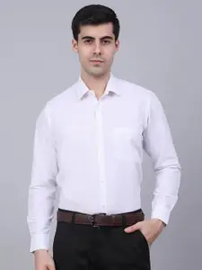 JAINISH Men White Classic Solid Formal Shirt