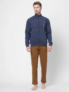 Sweet Dreams Men Navy Blue Solid Tracksuits