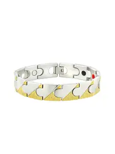 ZIVOM Men Gold-Toned & Silver-Toned Gold-Plated Wraparound Bracelet