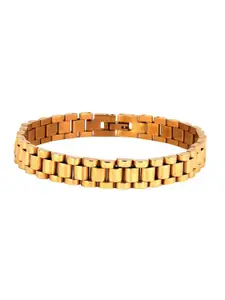 ZIVOM Men Gold-Toned Gold-Plated Link Bracelet